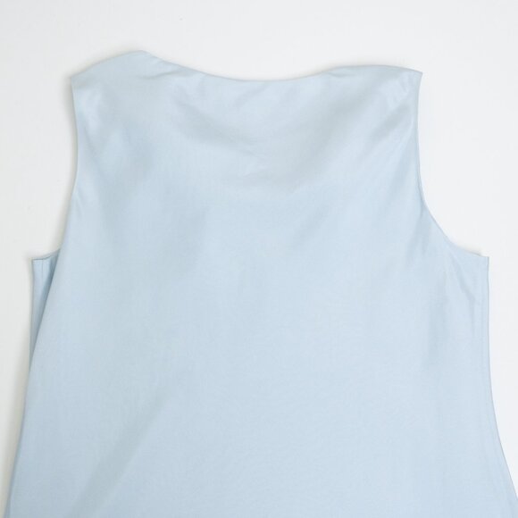 Brooks Brothers 100% Silk Cowl Neck Blouse Light Blue Size 10 - Picture 8 of 11